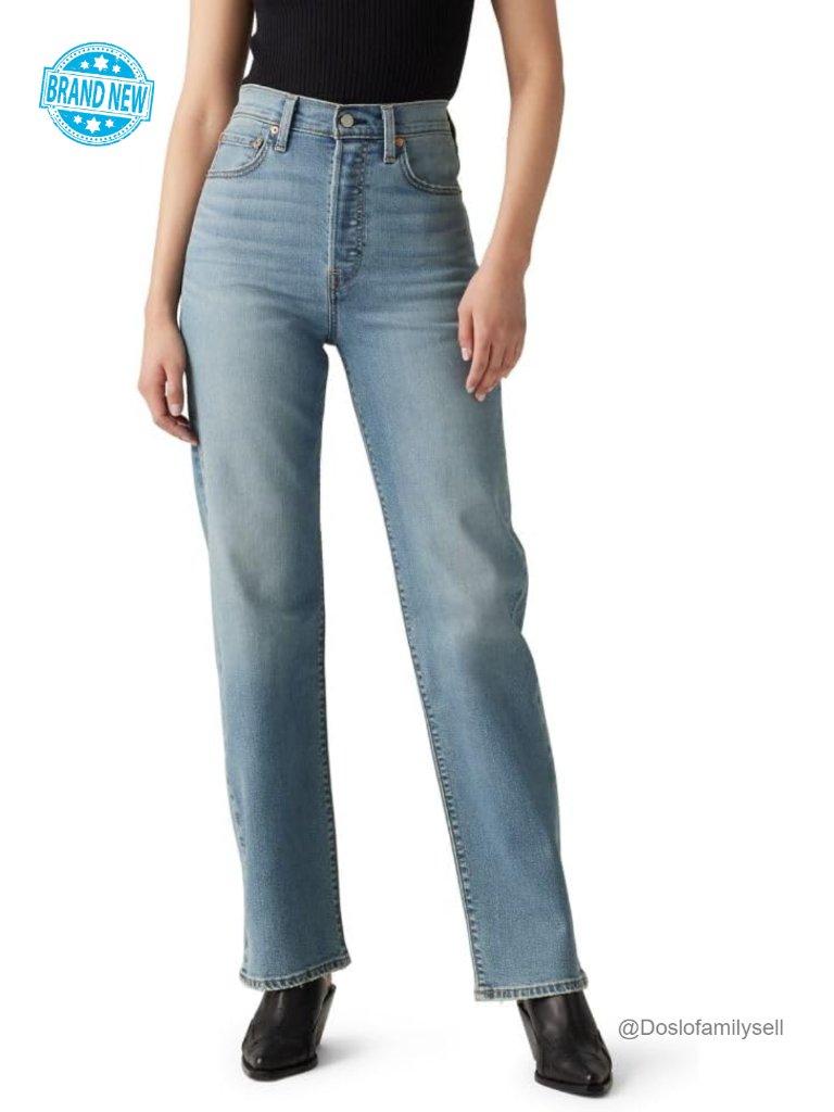 Women's Ribcage Straight Full Length Jeans, Super High Rise, Stretch Cotton